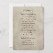 Uitnodiging voor verjaardagsfeestje met vintage th (Achterkant)