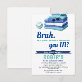 Uitnodiging voor verjaardagsfeestje met zwembadfee (Voorkant / Achterkant)