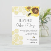 Uitnodiging voor verjaardagsfeestje op Bee Day (Staand voorkant)