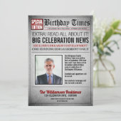 Uitnodiging voor verjaardagsfeestje op voorpagina  (Staand voorkant)