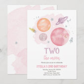 Uitnodiging voor verjaardagsfeestje Outer Space Pl (Voorkant / Achterkant)