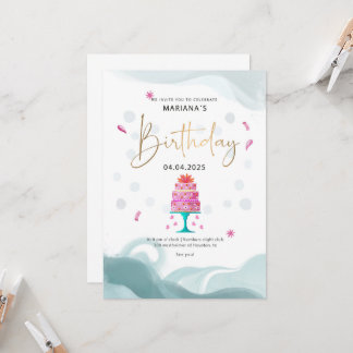 uitnodiging voor verjaardagsfeestje | Pink Cake Th