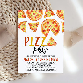 Uitnodiging voor verjaardagsfeestje Pizza Party