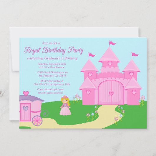 Uitnodiging voor verjaardagsfeestje Sweet princess (Voorkant)