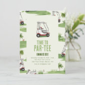 Uitnodiging voor verjaardagsfeestje Time to Par-Te (Staand voorkant)