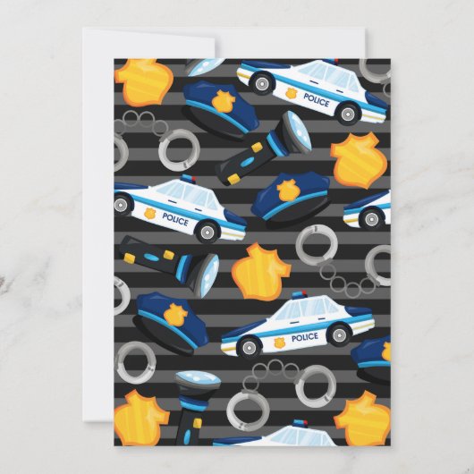 Uitnodiging voor verjaardagsfeestje van agenten en (Achterkant)