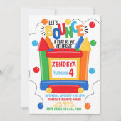 Uitnodiging voor verjaardagsfeestje van Bounce Hou (Voorkant)