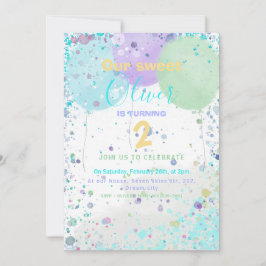 Uitnodiging voor verjaardagsfeestje van de Colorfu