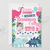 Uitnodiging voor verjaardagsfeestje van dinosaurië (Voorkant)