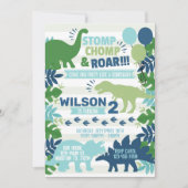 Uitnodiging voor verjaardagsfeestje van dinosaurië (Voorkant)