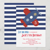 Uitnodiging voor verjaardagsfeestje van een klein  (Voorkant / Achterkant)