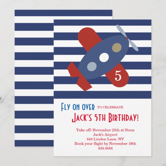 Uitnodiging voor verjaardagsfeestje van een klein  (Voorkant / Achterkant)