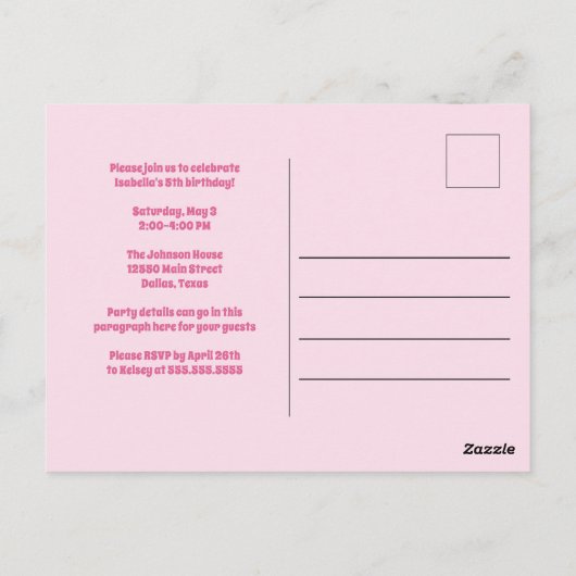 Uitnodiging voor verjaardagsfeestje van een lief S (Achterkant)