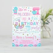 Uitnodiging voor verjaardagsfeestje van een meisje (Staand voorkant)