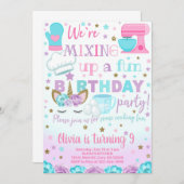 Uitnodiging voor verjaardagsfeestje van een meisje (Voorkant / Achterkant)