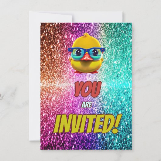 Uitnodiging voor verjaardagsfeestje van een op maa (Achterkant)