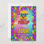 Uitnodiging voor verjaardagsfeestje van een op maa (Voorkant)