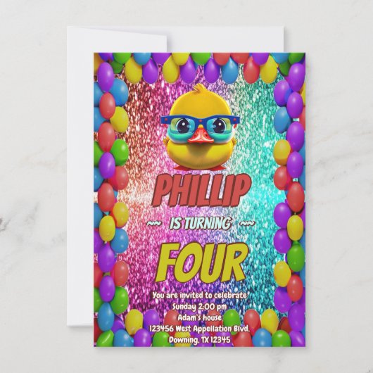 Uitnodiging voor verjaardagsfeestje van een op maa (Voorkant)