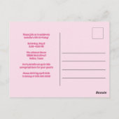 Uitnodiging voor verjaardagsfeestje van een schatt (Achterkant)