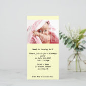 Uitnodiging voor verjaardagsfeestje van het kind (Staand voorkant)