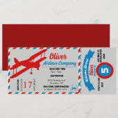 Uitnodiging voor verjaardagsfeestje van het vliegt (Voorkant / Achterkant)