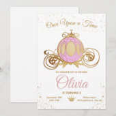 Uitnodiging voor verjaardagsfeestje van kleine pri (Voorkant / Achterkant)