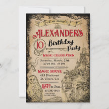 Uitnodiging voor verjaardagsfeestje van Magic Wiza