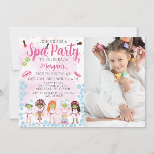 Uitnodiging voor verjaardagsfeestje van Photo Spa (Voorkant)