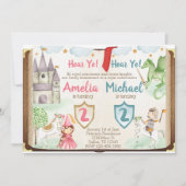 Uitnodiging voor verjaardagsfeestje van prinses en (Voorkant)