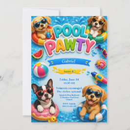 Uitnodiging voor verjaardagsfeestje van puppy bij 