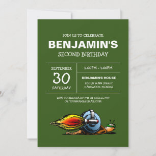 Uitnodiging voor verjaardagsfeestje van Rocket Sla