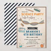 Uitnodiging voor verjaardagsfeestje van Science (Voorkant / Achterkant)
