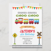 Uitnodiging voor verjaardagsfeestje van treinjonge (Voorkant)