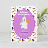 Uitnodiging voor verjaardagsfeestje voor baby met  (Staand voorkant)