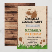 Uitnodiging voor verjaardagsfeestje voor buitencur (Voorkant / Achterkant)