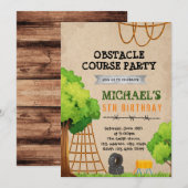 Uitnodiging voor verjaardagsfeestje voor buitencur (Voorkant / Achterkant)