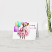 Uitnodiging voor verjaardagsfeestje voor Chihuahua (Voorkant)