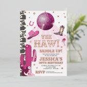 Uitnodiging voor verjaardagsfeestje voor Disco cow (Staand Voorkant)