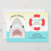 Uitnodiging voor verjaardagsfeestje voor haaien |  (Voorkant)