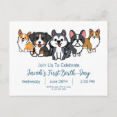 Uitnodiging voor verjaardagsfeestje voor hondenpup (Voorkant)