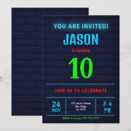 Uitnodiging voor verjaardagsfeestje voor jongen