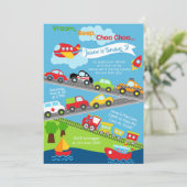 Uitnodiging voor verjaardagsfeestje voor jongen me (Staand voorkant)