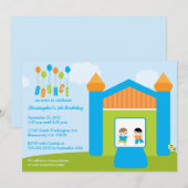 Uitnodiging voor verjaardagsfeestje voor jongens (Voorkant / Achterkant)