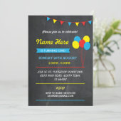 Uitnodiging voor verjaardagsfeestje voor jongens e (Staand voorkant)