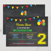 Uitnodiging voor verjaardagsfeestje voor jongens e (Voorkant / Achterkant)