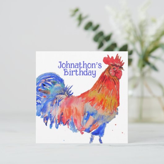 Uitnodiging voor verjaardagsfeestje voor jongens v (Staand voorkant)