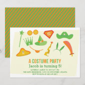 Uitnodiging voor verjaardagsfeestje voor jongens v (Voorkant / Achterkant)