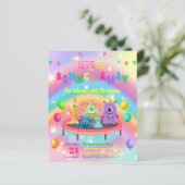 Uitnodiging voor verjaardagsfeestje voor kind op t (Staand voorkant)