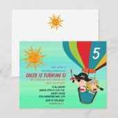 Uitnodiging voor verjaardagsfeestje voor kinderen  (Voorkant / Achterkant)