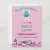 Uitnodiging voor verjaardagsfeestje voor kleine mo (Voorkant)